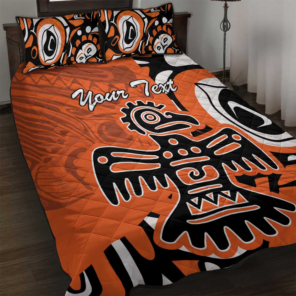 Personalized Canada Haida Eagle Quilt Bed Set Orange Style