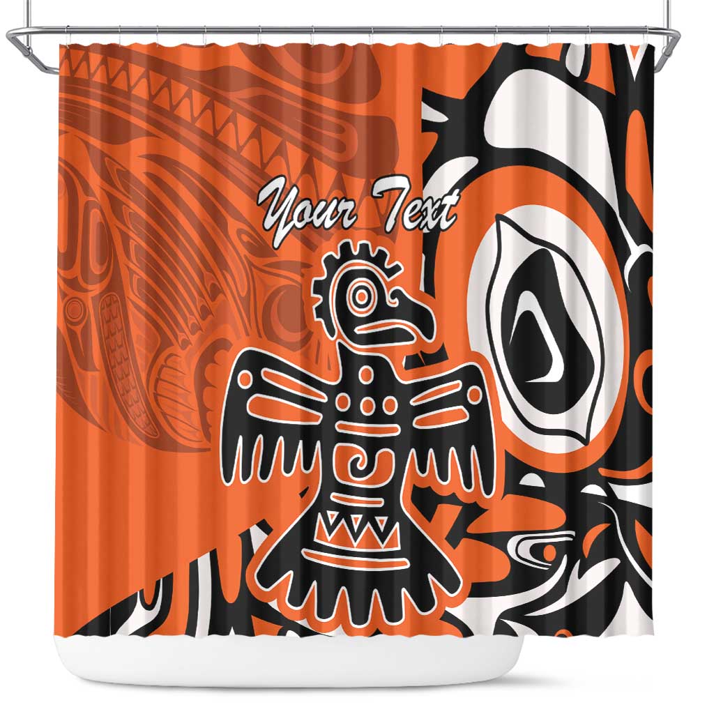 Personalized Canada Haida Eagle Shower Curtain Orange Style