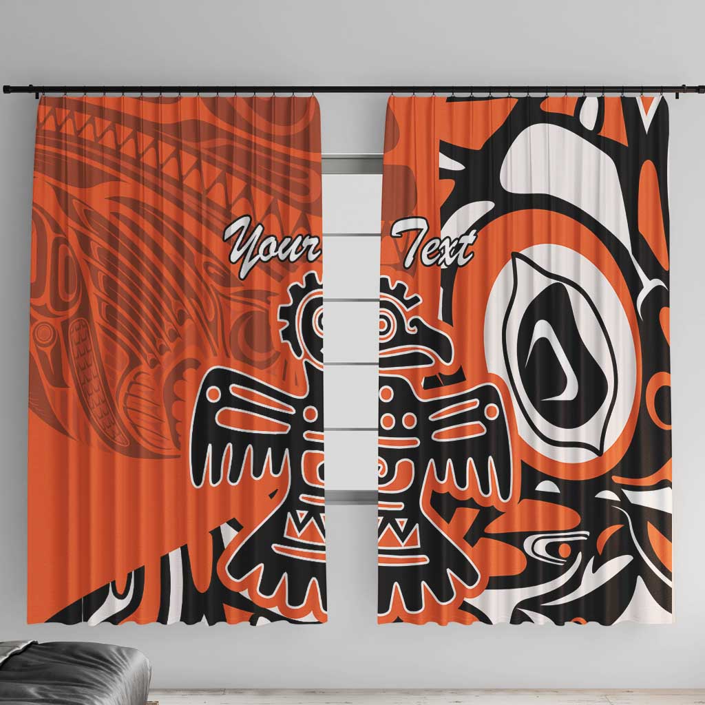 Personalized Canada Haida Eagle Window Curtain Orange Style