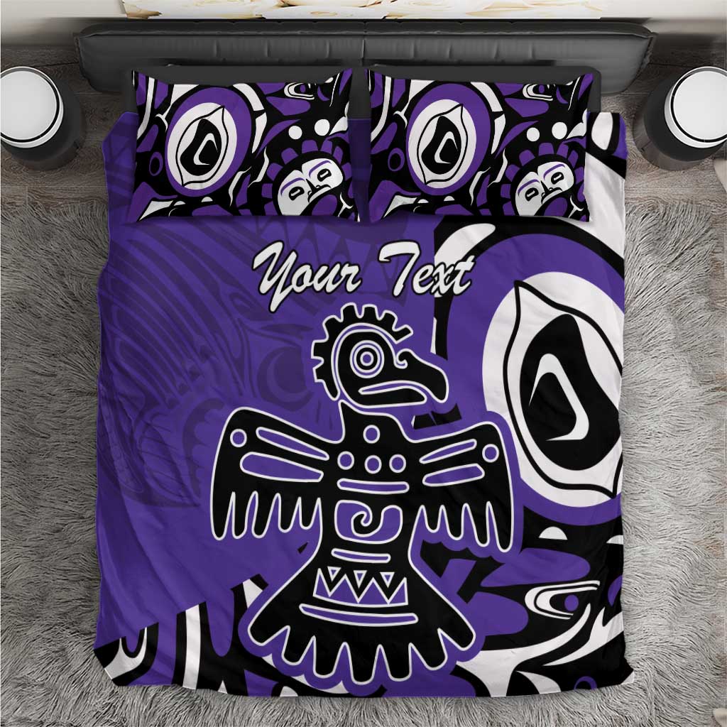 Personalized Canada Haida Eagle Bedding Set Purple Style - Wonder Print Shop