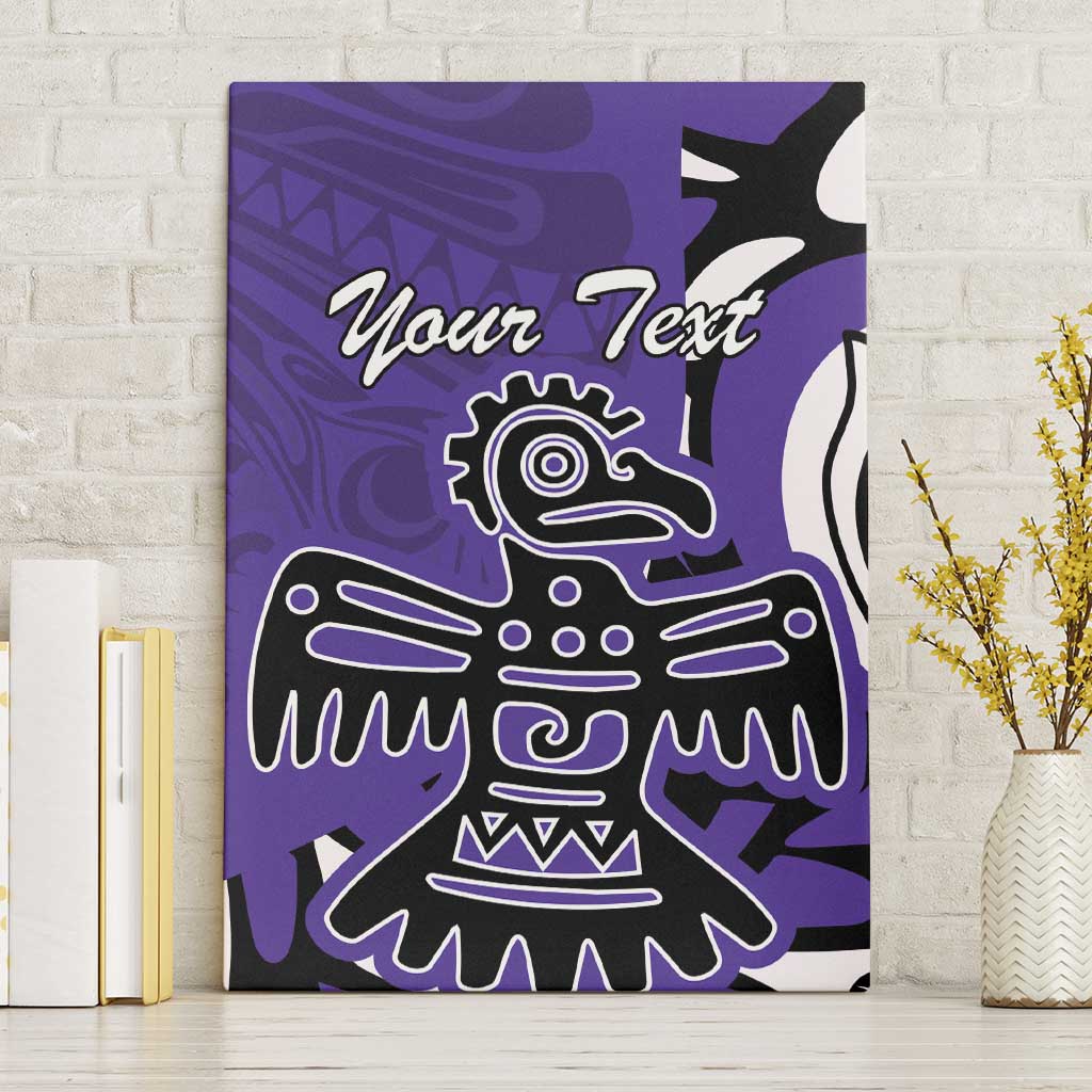 Personalized Canada Haida Eagle Canvas Wall Art Purple Style - Wonder Print Shop