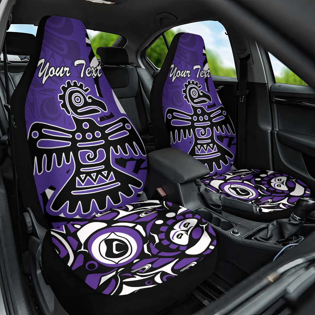 Personalized Canada Haida Eagle Car Seat Cover Purple Style - Wonder Print Shop