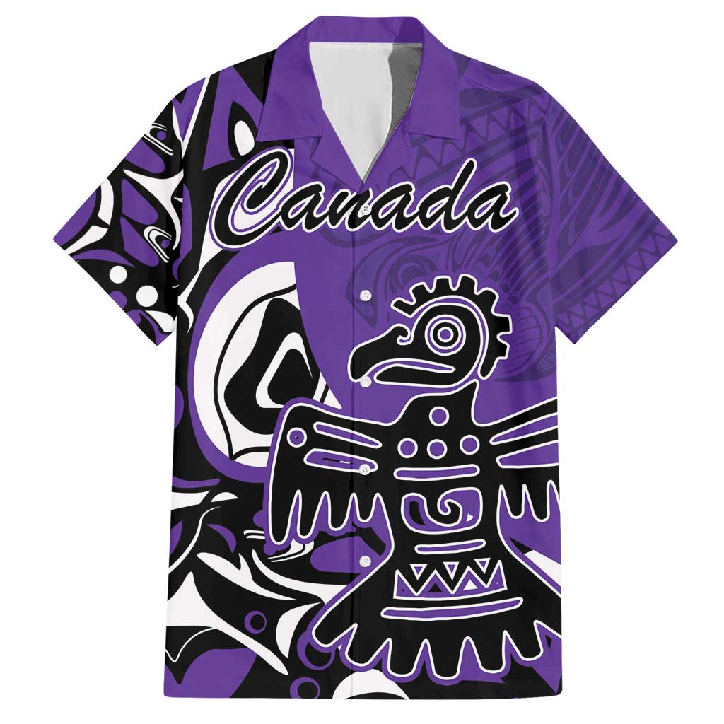 Personalized Canada Haida Eagle Hawaiian Shirt Purple Style - Wonder Print Shop