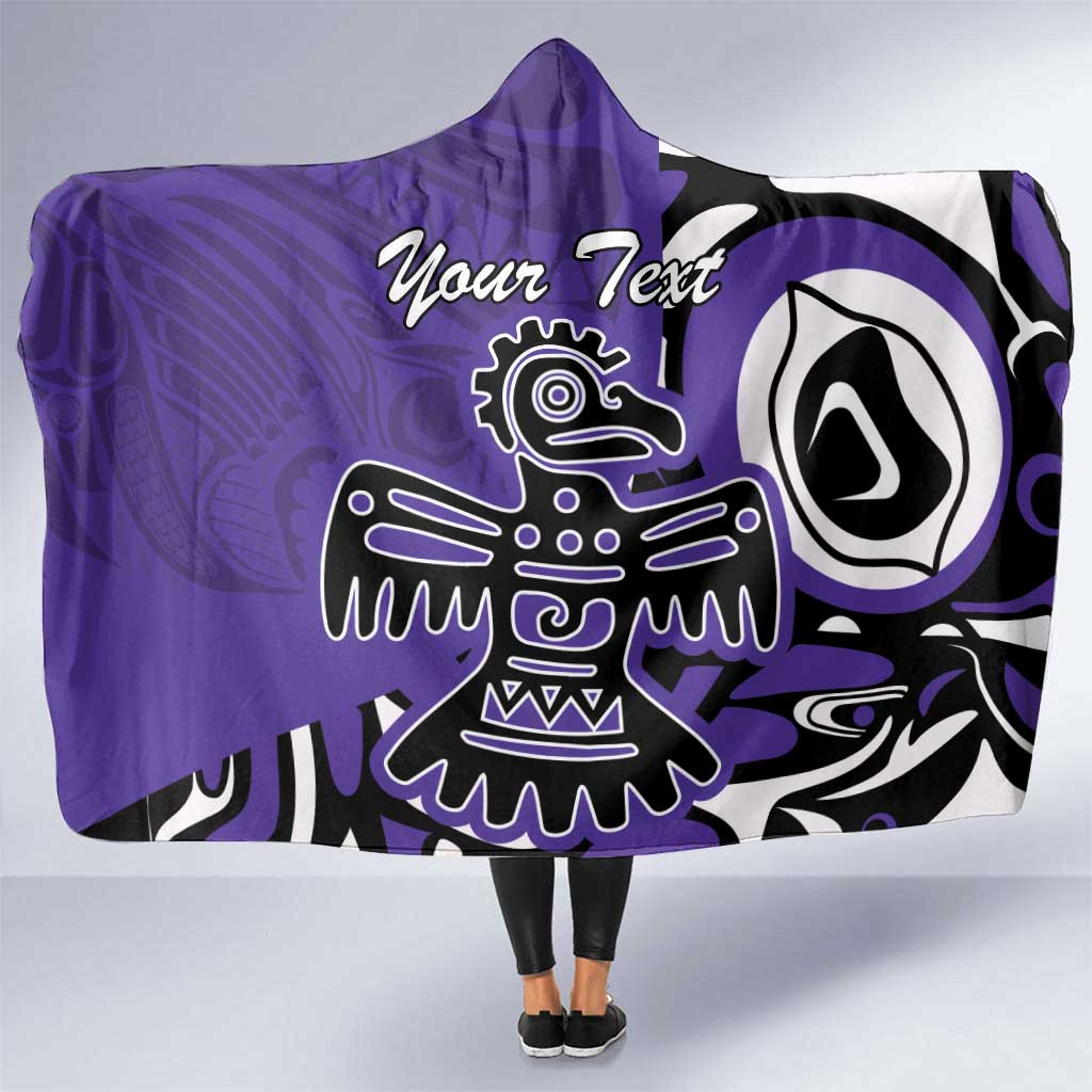 Personalized Canada Haida Eagle Hooded Blanket Purple Style