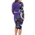 Personalized Canada Haida Eagle Long Sleeve Bodycon Dress Purple Style - Wonder Print Shop