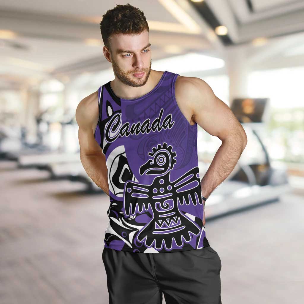 Personalized Canada Haida Eagle Men Tank Top Purple Style - Wonder Print Shop