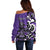 Personalized Canada Haida Eagle Off Shoulder Sweater Purple Style - Wonder Print Shop