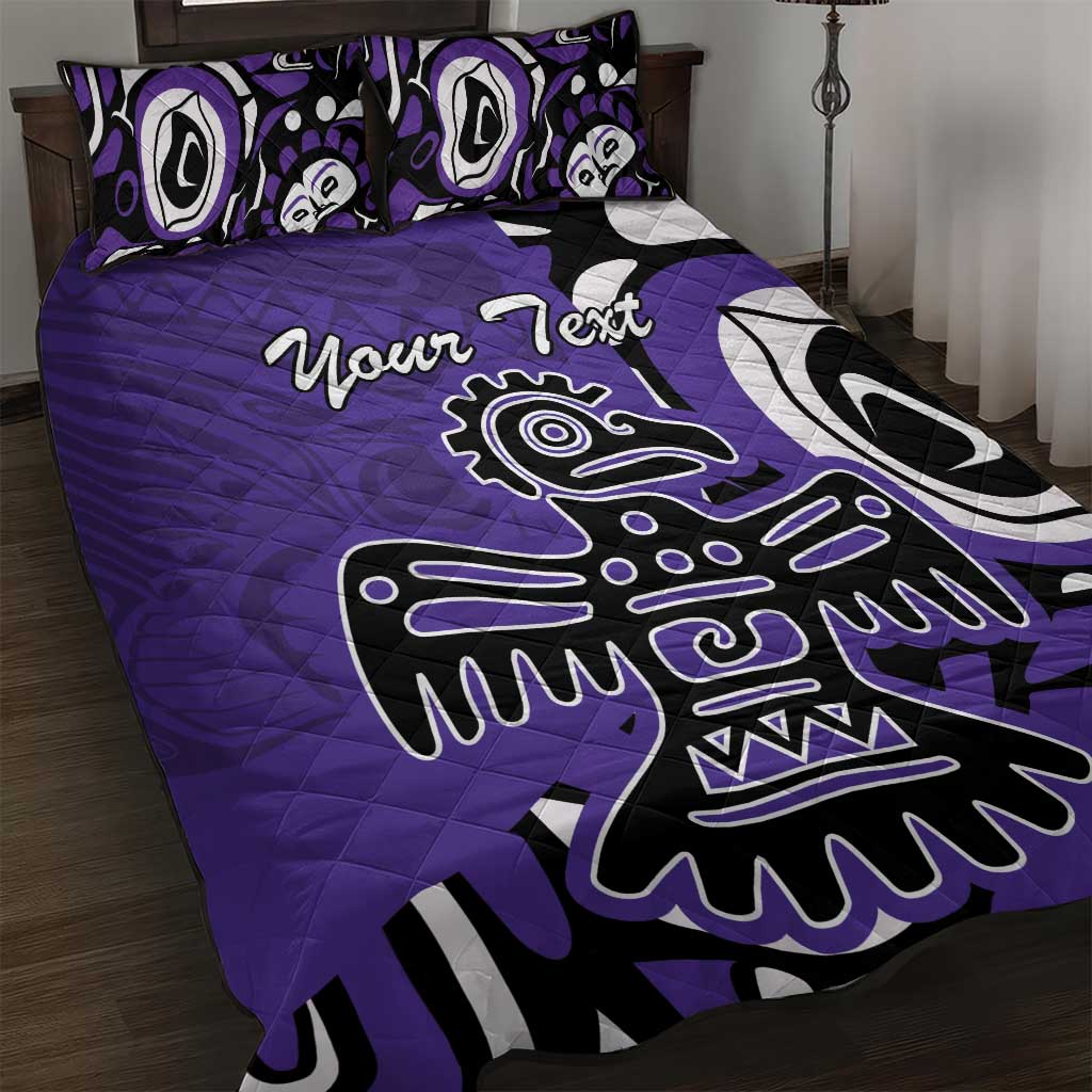 Personalized Canada Haida Eagle Quilt Bed Set Purple Style