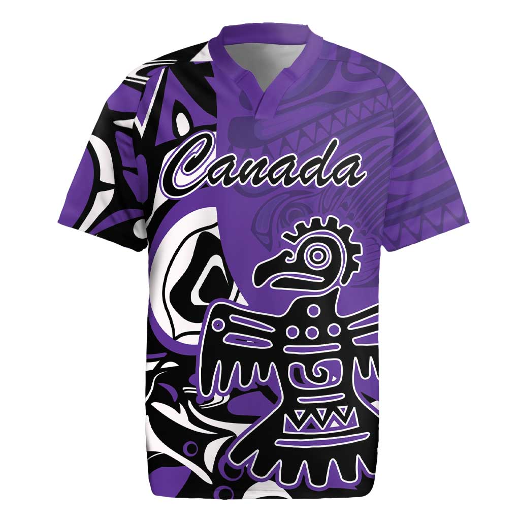 Personalized Canada Haida Eagle Rugby Jersey Purple Style