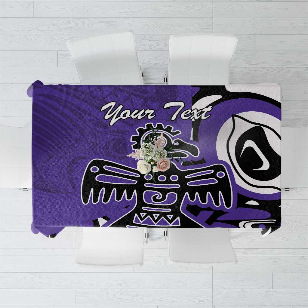 Personalized Canada Haida Eagle Tablecloth Purple Style