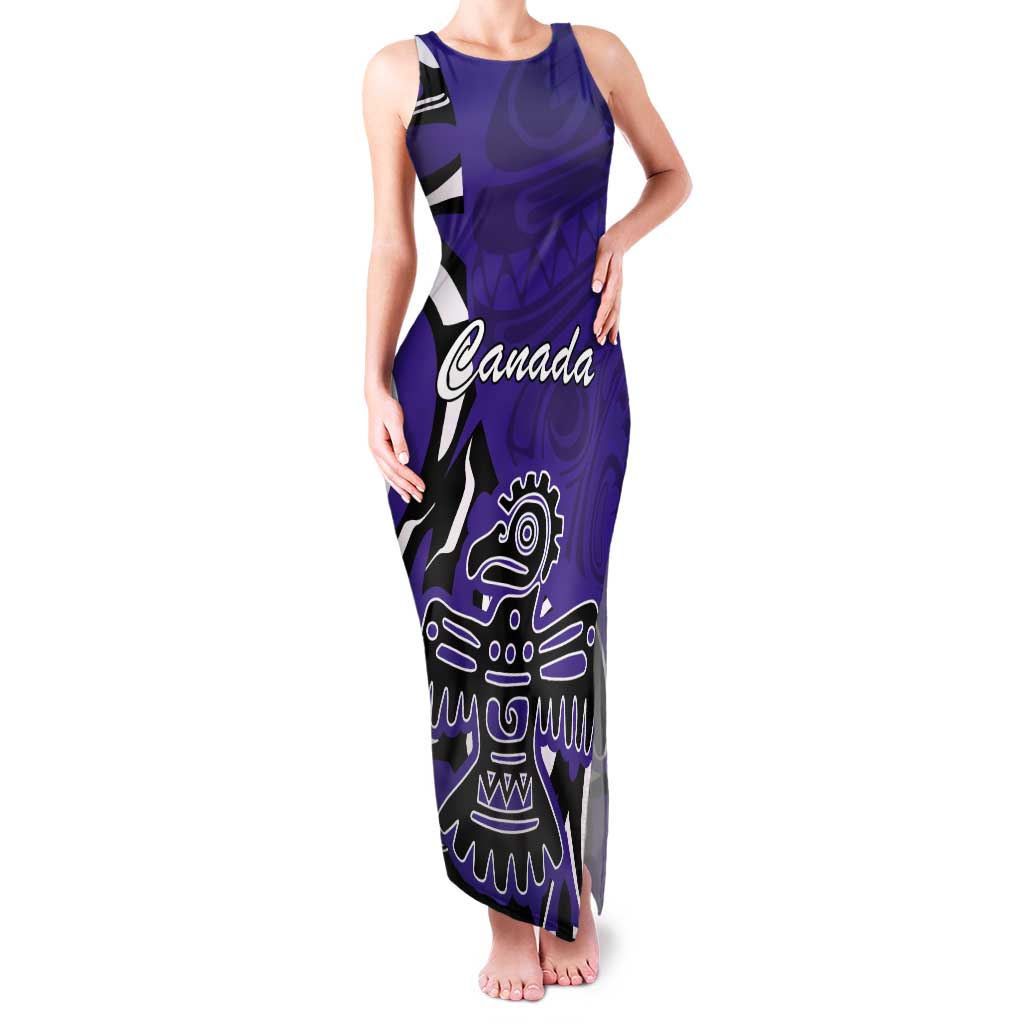 Personalized Canada Haida Eagle Tank Maxi Dress Purple Style