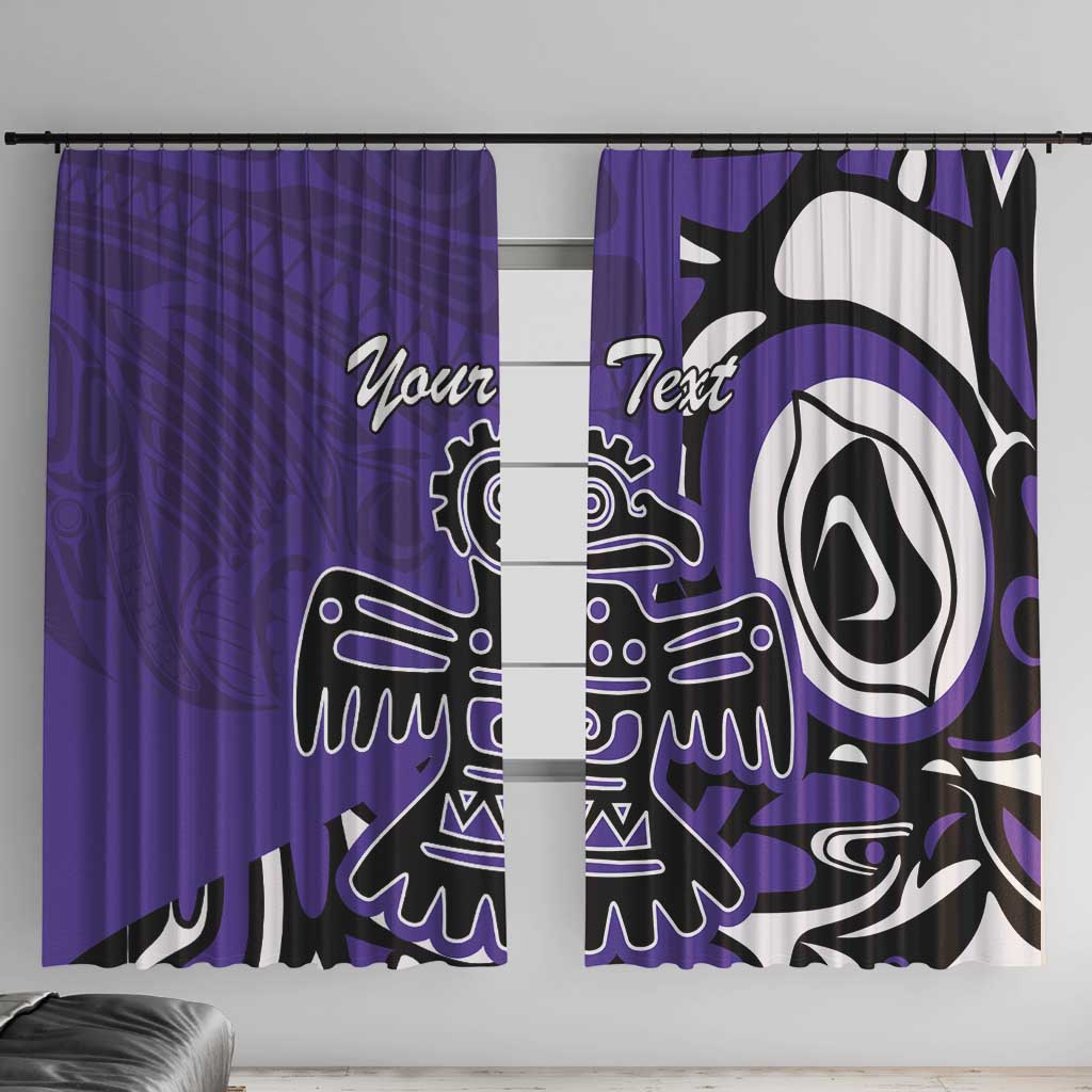 Personalized Canada Haida Eagle Window Curtain Purple Style