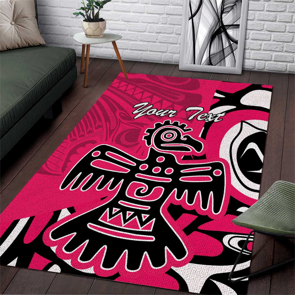 Personalized Canada Haida Eagle Area Rug Pink Style - Wonder Print Shop