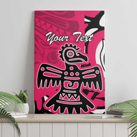 Pink personalized canvas wall art featuring a black eagle graphic with “Your Text”
