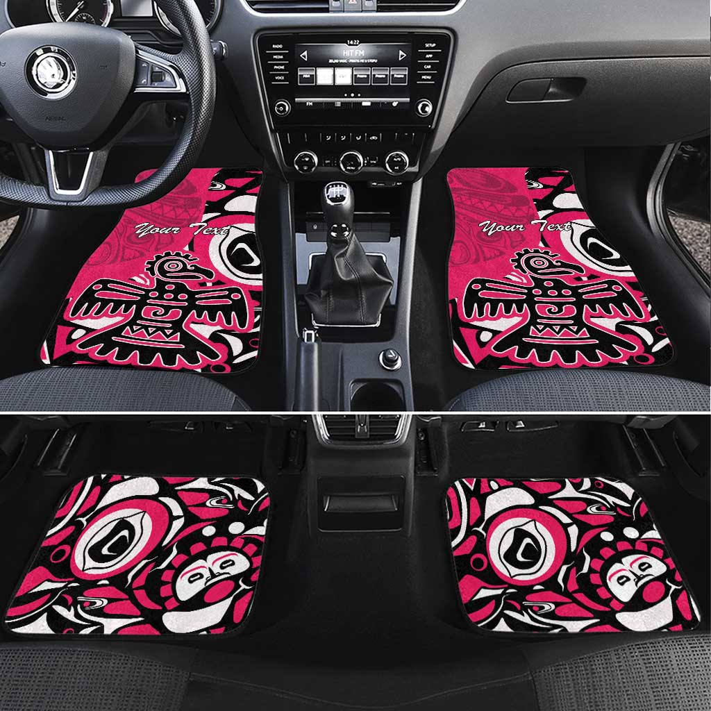 Personalized Canada Haida Eagle Car Mats Pink Style - Wonder Print Shop