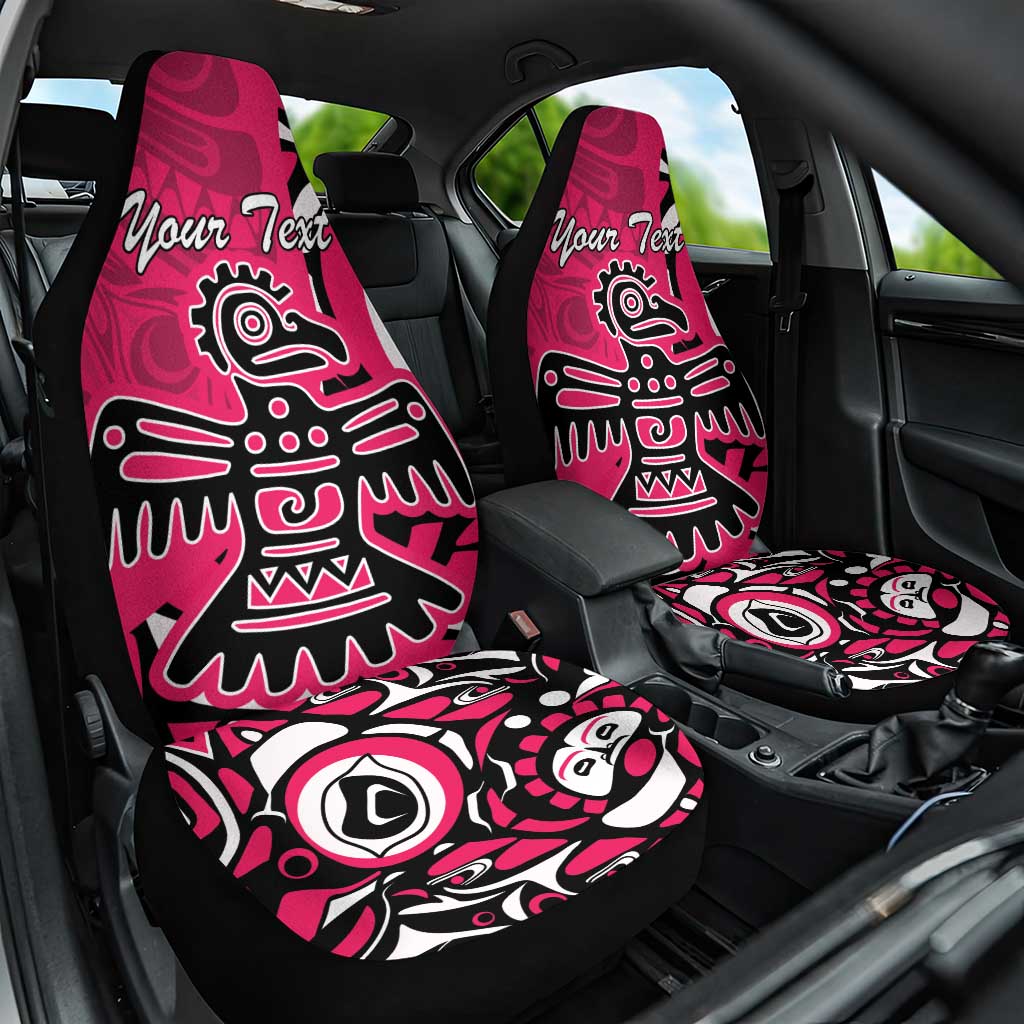 Personalized Canada Haida Eagle Car Seat Cover Pink Style - Wonder Print Shop