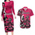 Personalized Canada Haida Eagle Couples Matching Long Sleeve Bodycon Dress and Hawaiian Shirt Pink Style - Wonder Print Shop