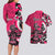 Personalized Canada Haida Eagle Couples Matching Long Sleeve Bodycon Dress and Hawaiian Shirt Pink Style - Wonder Print Shop