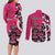 Personalized Canada Haida Eagle Couples Matching Long Sleeve Bodycon Dress and Long Sleeve Button Shirt Pink Style - Wonder Print Shop