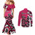 Personalized Canada Haida Eagle Couples Matching Mermaid Dress and Long Sleeve Button Shirt Pink Style