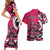 Personalized Canada Haida Eagle Couples Matching Short Sleeve Bodycon Dress and Hawaiian Shirt Pink Style - Wonder Print Shop