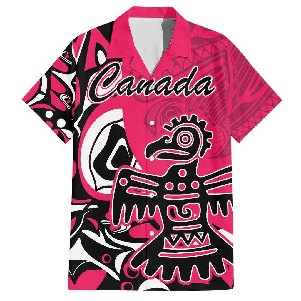 Personalized Canada Haida Eagle Hawaiian Shirt Pink Style - Wonder Print Shop