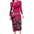 Personalized Canada Haida Eagle Long Sleeve Bodycon Dress Pink Style - Wonder Print Shop