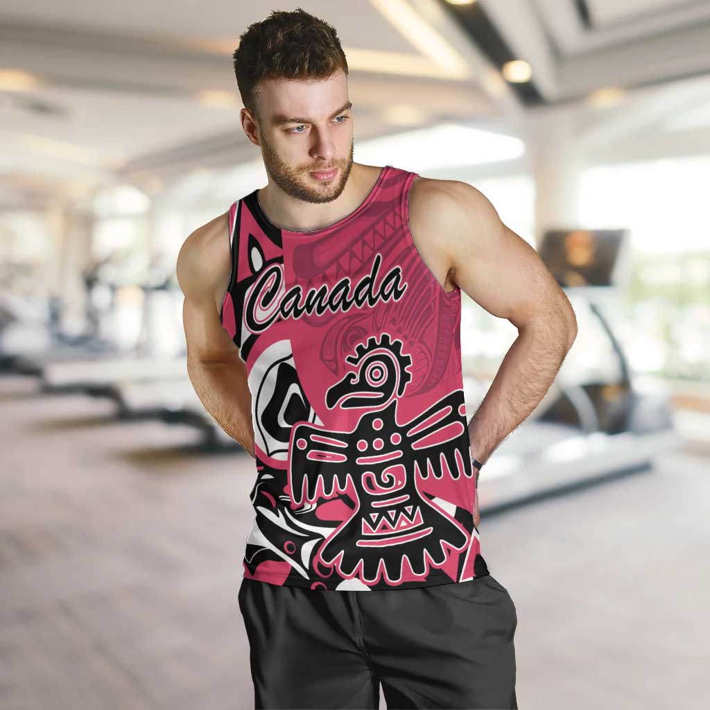 Personalized Canada Haida Eagle Men Tank Top Pink Style - Wonder Print Shop