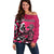 Personalized Canada Haida Eagle Off Shoulder Sweater Pink Style - Wonder Print Shop