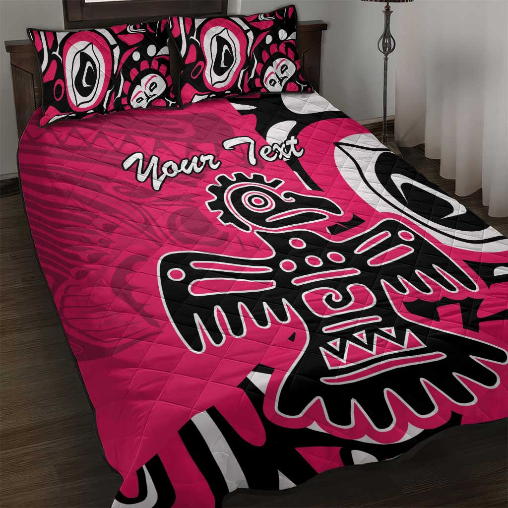 Personalized Canada Haida Eagle Quilt Bed Set Pink Style