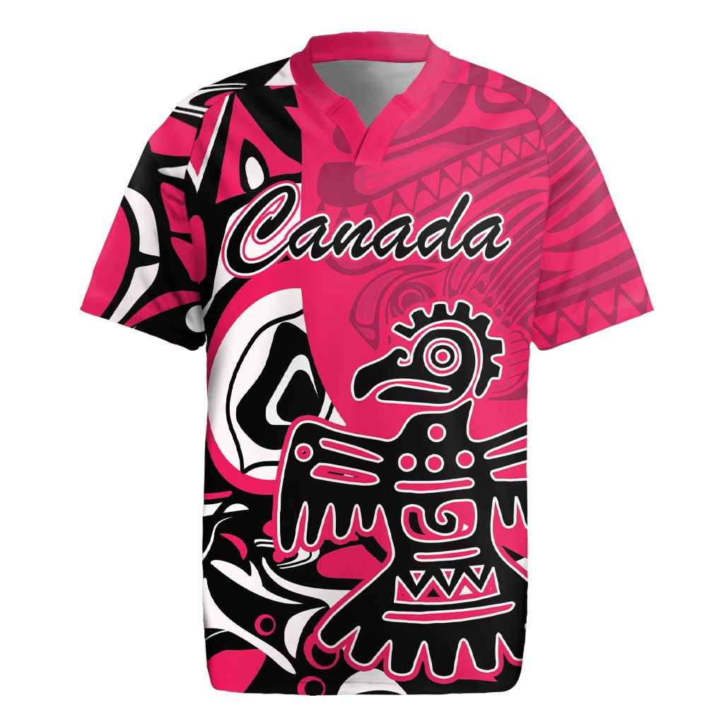 Personalized Canada Haida Eagle Rugby Jersey Pink Style