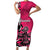 Personalized Canada Haida Eagle Short Sleeve Bodycon Dress Pink Style