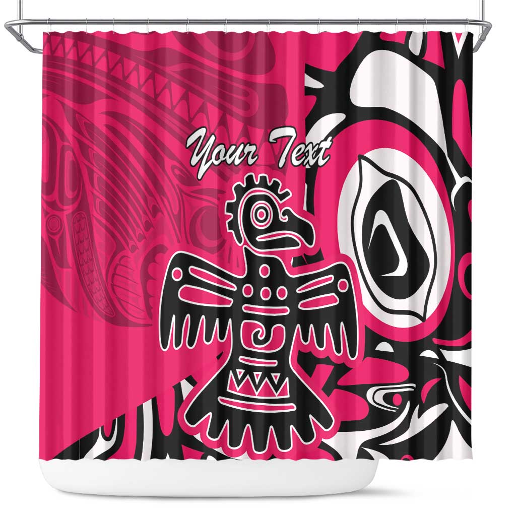 Personalized Canada Haida Eagle Shower Curtain Pink Style