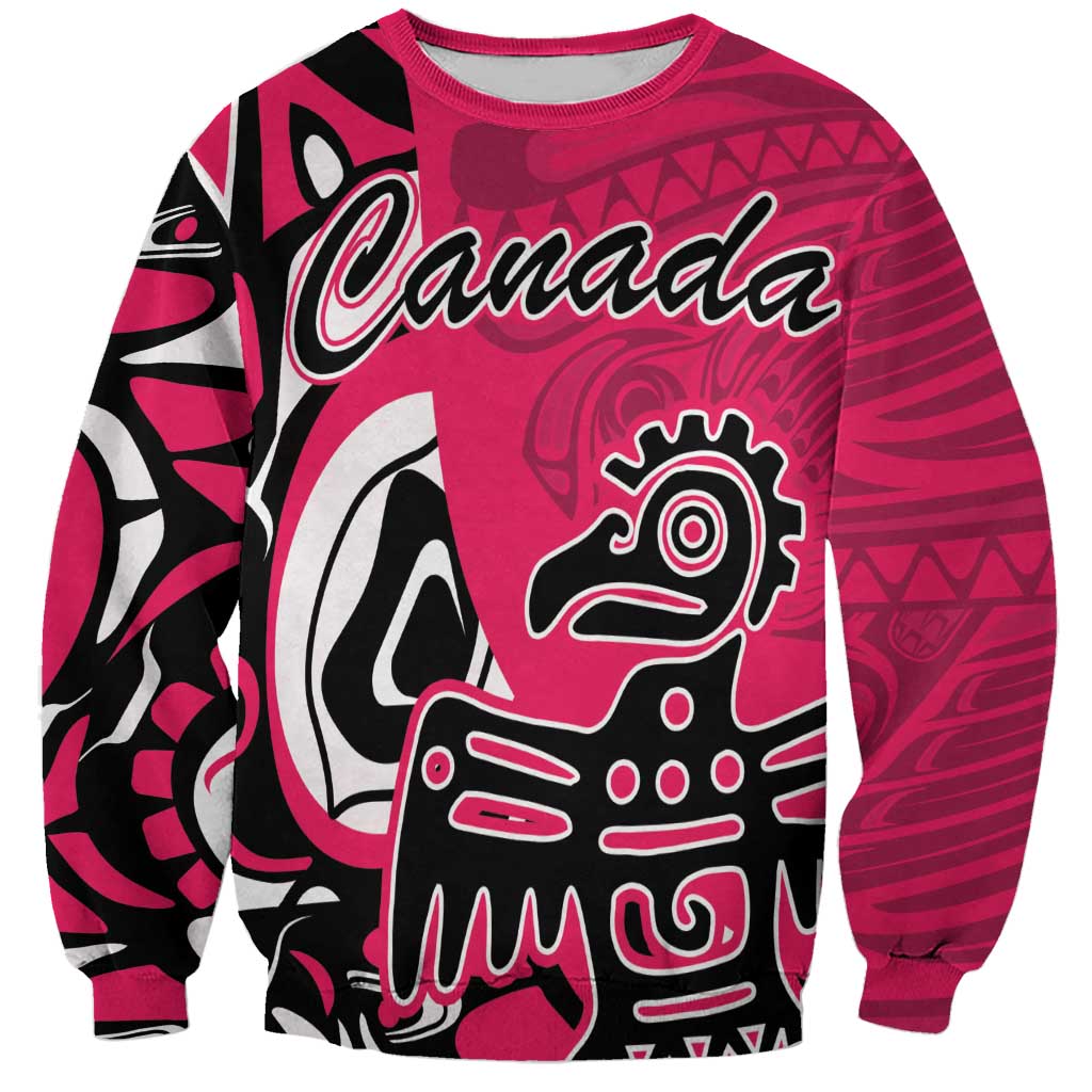 Personalized Canada Haida Eagle Sweatshirt Pink Style