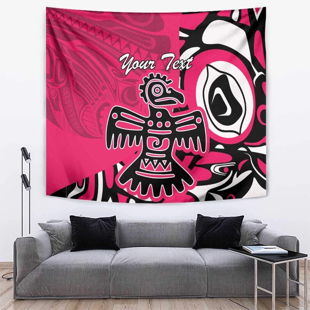 Personalized Canada Haida Eagle Tapestry Pink Style