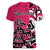 Personalized Canada Haida Eagle Women V-Neck T-Shirt Pink Style