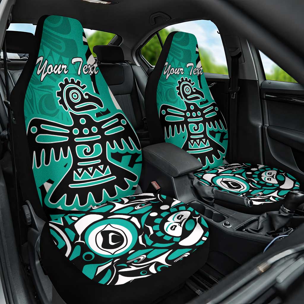 Personalized Canada Haida Eagle Car Seat Cover Turquoise Style - Wonder Print Shop