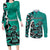 Personalized Canada Haida Eagle Couples Matching Long Sleeve Bodycon Dress and Long Sleeve Button Shirt Turquoise Style - Wonder Print Shop