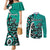 Personalized Canada Haida Eagle Couples Matching Mermaid Dress and Long Sleeve Button Shirt Turquoise Style