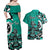 Personalized Canada Haida Eagle Couples Matching Off Shoulder Maxi Dress and Hawaiian Shirt Turquoise Style - Wonder Print Shop