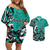 Personalized Canada Haida Eagle Couples Matching Off Shoulder Short Dress and Hawaiian Shirt Turquoise Style - Wonder Print Shop