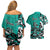 Personalized Canada Haida Eagle Couples Matching Off Shoulder Short Dress and Hawaiian Shirt Turquoise Style - Wonder Print Shop