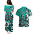 Personalized Canada Haida Eagle Couples Matching Puletasi and Hawaiian Shirt Turquoise Style - Wonder Print Shop