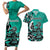 Personalized Canada Haida Eagle Couples Matching Short Sleeve Bodycon Dress and Hawaiian Shirt Turquoise Style - Wonder Print Shop