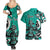 Personalized Canada Haida Eagle Couples Matching Summer Maxi Dress and Hawaiian Shirt Turquoise Style - Wonder Print Shop