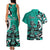 Personalized Canada Haida Eagle Couples Matching Tank Maxi Dress and Hawaiian Shirt Turquoise Style - Wonder Print Shop