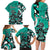 Personalized Canada Haida Eagle Family Matching Long Sleeve Bodycon Dress and Hawaiian Shirt Turquoise Style - Wonder Print Shop