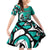 Personalized Canada Haida Eagle Family Matching Off Shoulder Short Dress and Hawaiian Shirt Turquoise Style - Wonder Print Shop