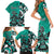 Personalized Canada Haida Eagle Family Matching Short Sleeve Bodycon Dress and Hawaiian Shirt Turquoise Style - Wonder Print Shop