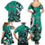 Personalized Canada Haida Eagle Family Matching Summer Maxi Dress and Hawaiian Shirt Turquoise Style - Wonder Print Shop